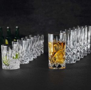 Набор из 12-ти предметов Noblesse: 6 стаканов низких 295 мл + 6 стаканов высоких 395 мл, бессвинцовый хрусталь, Nachtmann