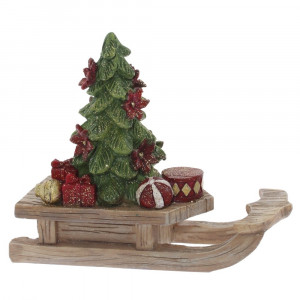 Фигурка декоративная "Елочка на санках"