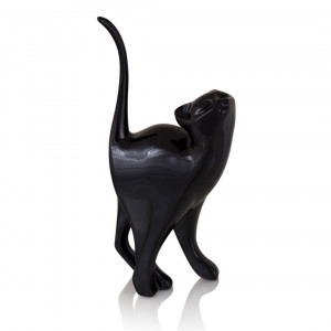 Фигурка кошки Alice, черный, полирезин, 8х5х18 см