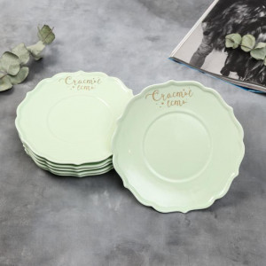 Набор тарелок «Счастье есть», зеленые