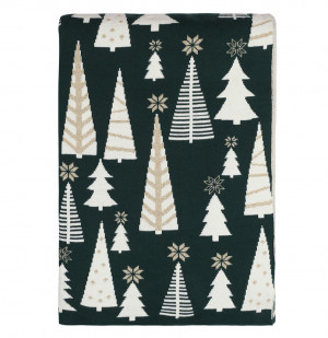 Плед из хлопка с новогодним рисунком Whitewood из коллекции New Year Essential, 130x180 см
