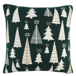 Подушка вязаная с новогодним рисунком Whitewood из коллекции New Year Essential, 45x45 см