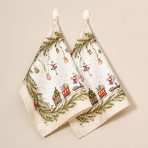 НАБОР ПОЛОТЕНЕЦ ИЗ 2 ШТ "ЩЕЛКУНЧИК" 40Х60СМ БЕЖЕВЫЙ,100%ХЛОПОК,ТВИЛ