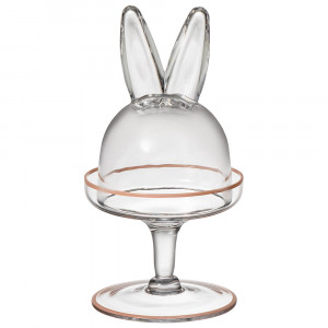 Блюдо на ножке с крышкой "Rabbit family" 12*12*23см